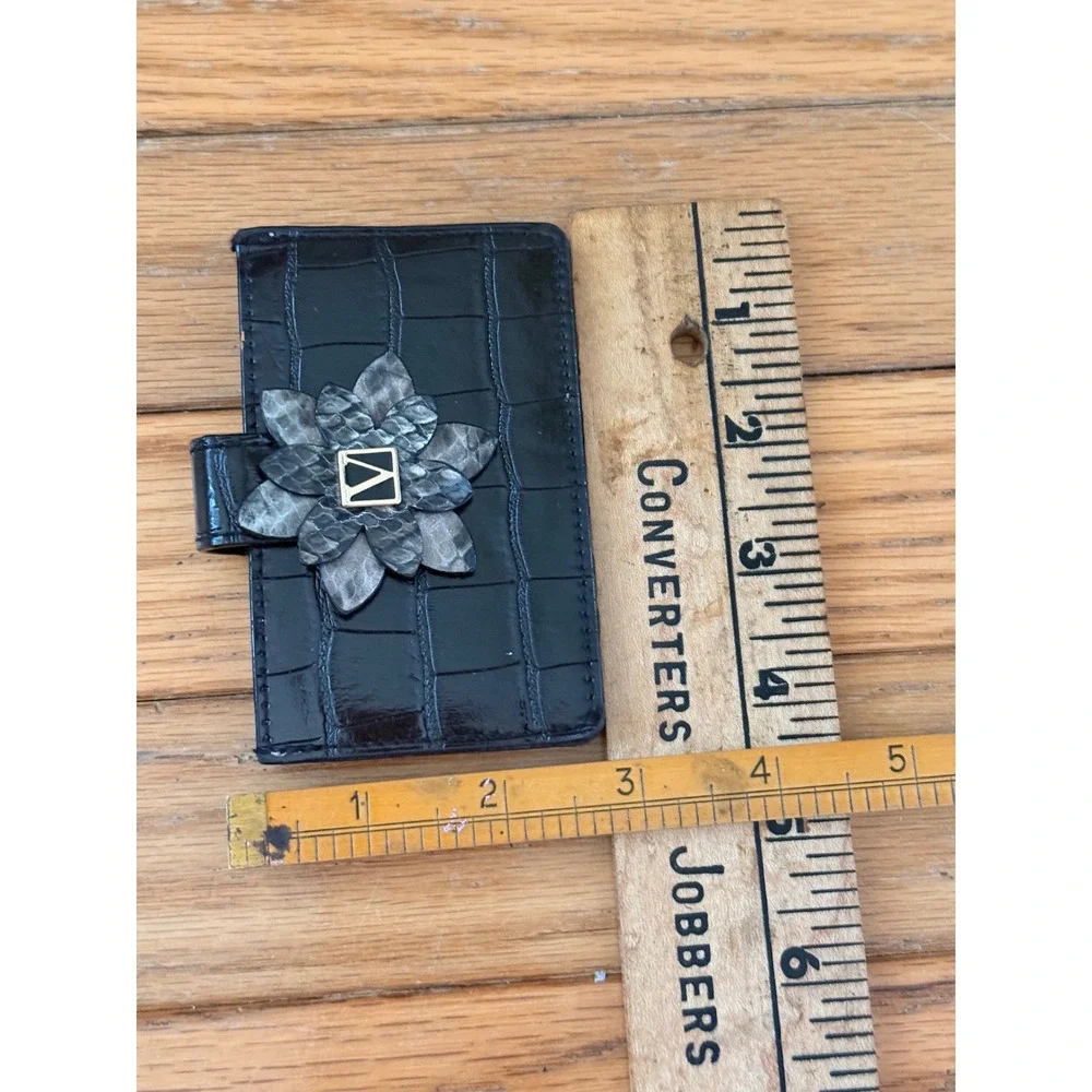 Victoria's Secret Black‎ Accordion Card Case Flower Logo Wallet